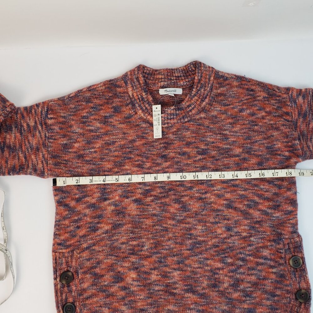 Madewell Sweater XXS Multicolor Blues Rust Orange Wool Acrylic Womens Knit NWT - Picture 12 of 16